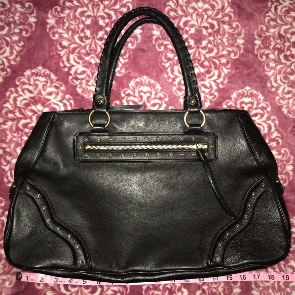 Michael Kors Large black leather studded bag tote